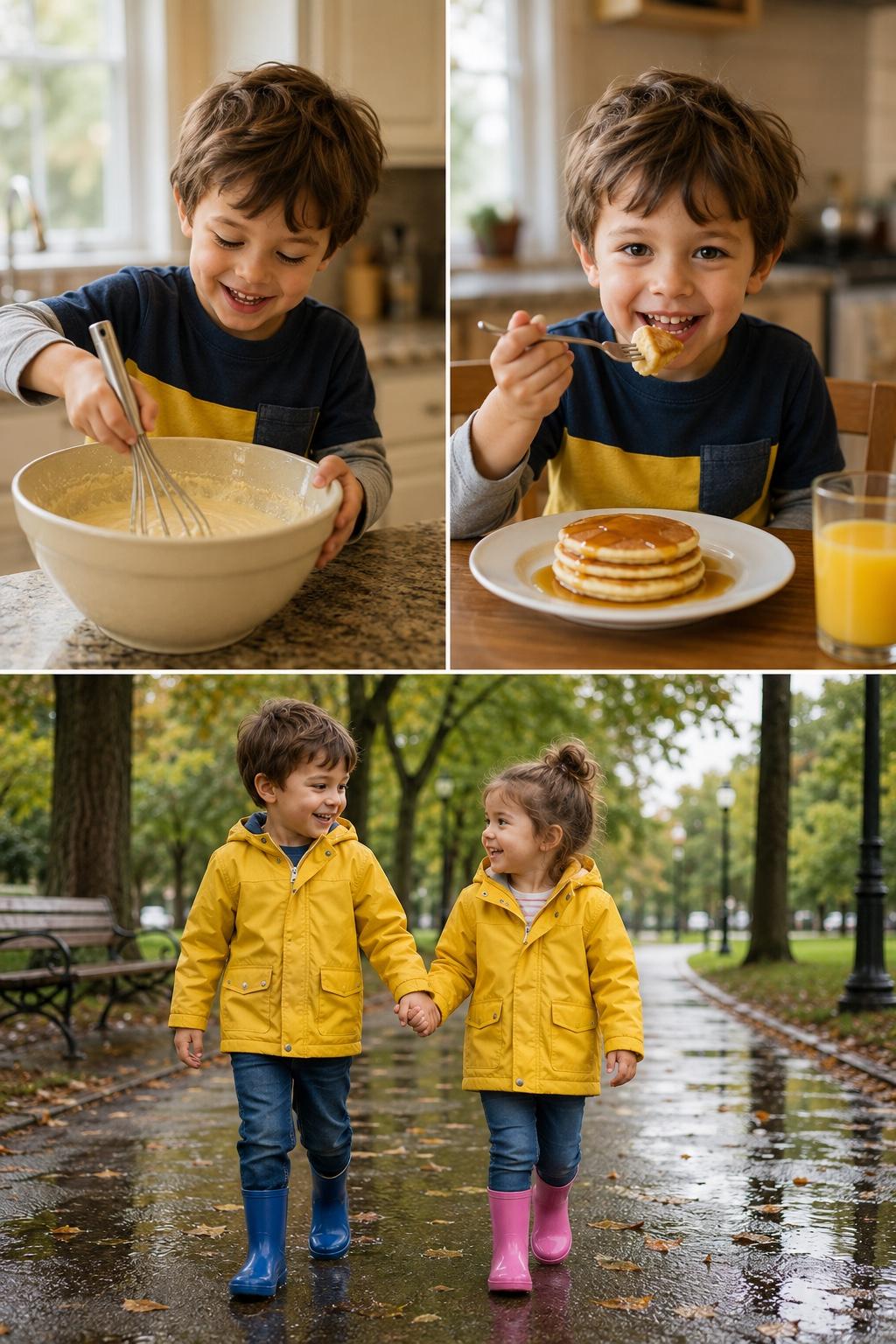 A child making pancakes